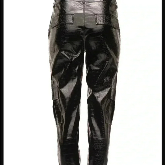 Jennifer Le Black Faux Leather Joggers S - Picture 3 of 11